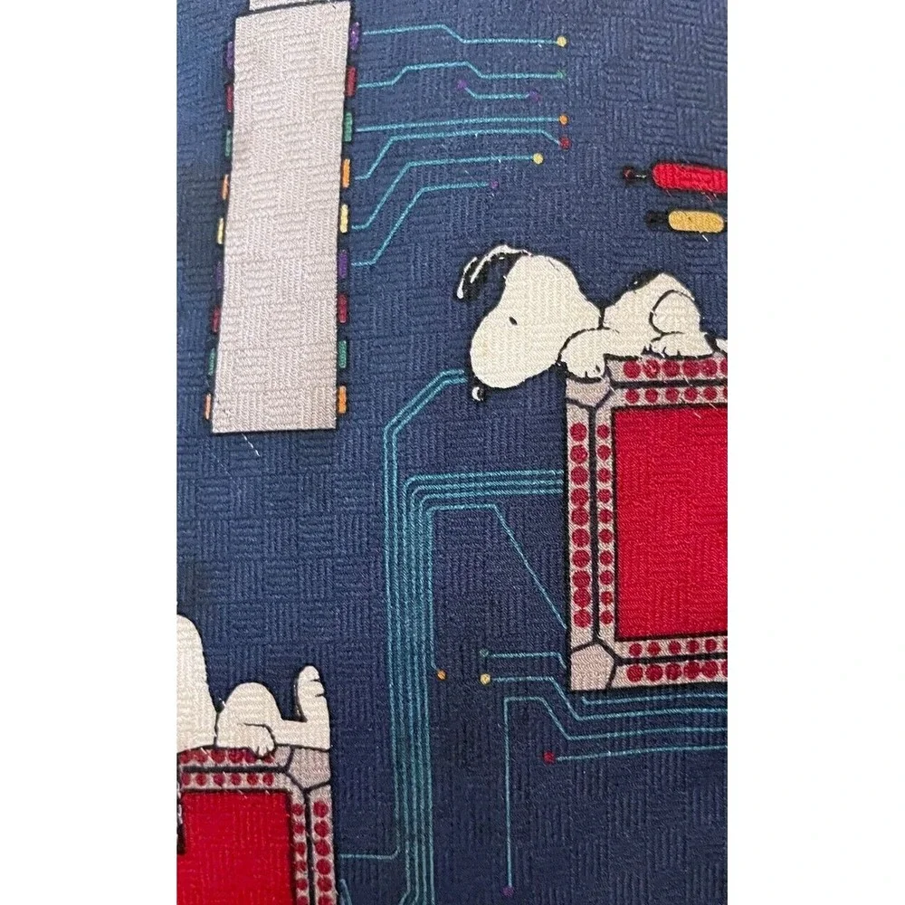 Peanuts United Feature Syndicate Men's Neck Tie Blue Micro Joe Snoopy 100% Silk